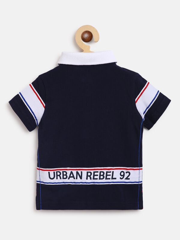 Boys Dark Blue Short Sleeve Polo image number 1